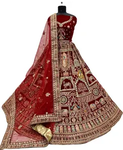 Дизайнерская сетка lehenga для женщин, для свадьбы и особых случаев, индийская одежда, свадебные платья, лучшее качество, 2023, индийская Surat для девочек