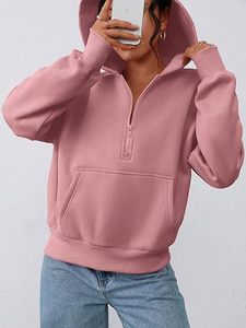 <b>Women's</b> Hoodie <b>half</b> <b>Zip</b> Up Pullover Oversized <b>Sweatshirt</b> With Pocket Heavyweight fall fashion outfit casual jacket winter cloths - Product Image 5
