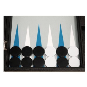 Luxury Leather Backgammon Set <b>Large</b> Board Game 15 Inch Portable Travel Leather Backgammon Table Case with Dice for Adults <b>Gift</b> - Product Image 2