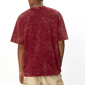 Camiseta de hombre con logo personalizado, corte casual y regular, lavado ácido, transpirable, de secado rápido, estampada, 100% algodón. - Product Image 5