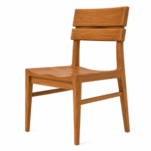 Silla de Comedor Contemporánea de Madera de Teca Sólida, Impermeable y Estable, con Asiento Esculpido y Respaldo de Doble Bloqueo para Uso en Villas y Hoteles - Product Image 2