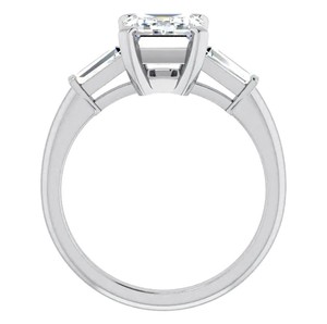 <b>Emerald</b> Cut Moissanite 18K Gold Plated Sterling <b>Silver</b> Pave Setting Vintage Inspired Engagement Bridal Wedding <b>Ring</b> Certified - Product Image 4