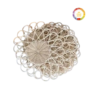 แผ่นรองจานหวายทรงกลมทำมือ |   จานรองชาร์จเจอร์แบบหวาย |   แผ่นรองจานรักษ์โลกแบบ OEM - Product Image 1