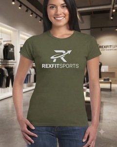 REXFITSPORTS 2026 T-shirt de sport personnalisé pour femme, col rond, respirant, manches courtes, décontracté, pour la gym, avec logo privé - Product Image 1