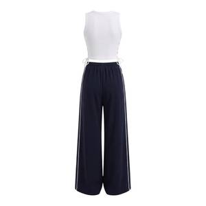 Top corto acanalado blanco con estrella de diamantes de imitación y cordones, ajustado, para mujer, estilo camisola, ropa de calle, top de verano - Product Image 5
