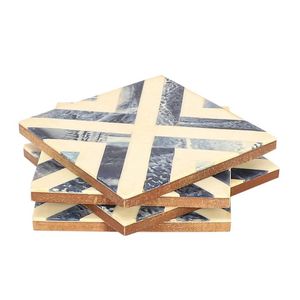 Premium Design Resin Inlay Coaster Set MDF Coaster Resin Coaster MDF Resin Inlay Coaster Place Mats at factory Wholesale Price - Product Image 2