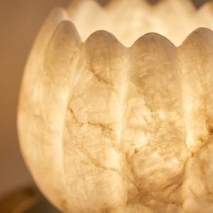 Flower Shape Wall Sconce Brass Base Marble Shade Contemporary Home Decor Indoor Lighting Fixture - Product Image 2