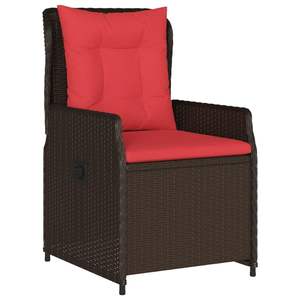 Silla Reclinable para Patio en Color Marrón y Rojo, Muebles Cómodos para Exteriores - Product Image 4