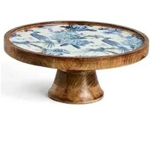 Support à gâteau pliable de style unique, forme arrondie, gravé à la main, décoratif, 2 niveaux, artisanal, élégant, pour la présentation de gâteaux - Product Image 4