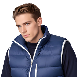 Chaleco Acolchado Exclusivo para Hombre, Transpirable, sin Mangas, Cuello Redondo, con Relleno de Plumón, Cálido para Invierno, con Múltiples Paneles y Cierre de Cremallera - Product Image 6
