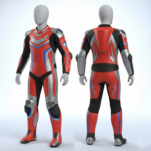 Combinaison de course moto personnalisée, polyester/nylon, grandes tailles, respirante, imperméable, cuir véritable, vestes de moto - Product Image 1