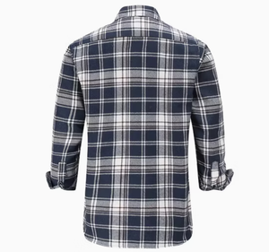 เสื้อเชิ้ตแขนยาวลายสก็อตผ้าฝ้ายสำหรับผู้ชาย เสื้อเชิ้ตลายตารางลำลองสำหรับฤดูใบไม้ร่วง ปกคอปก แขนยาว ระบายอากาศได้ดี - Product Image 4