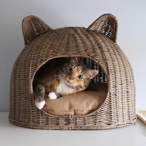 Casa para mascotas de ratán sostenible, cama económica para perros, jaula, camas tejidas para gatos, cesta para dormir para gatitos - Product Image 2