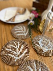 Posavasos de Cuentas Hechos a Mano, Posavasos Boho Farmhouse, Posavasos de Cuentas para Bebidas, Decoración Boho para Mesa de Comedor y Regalos - Product Image 2