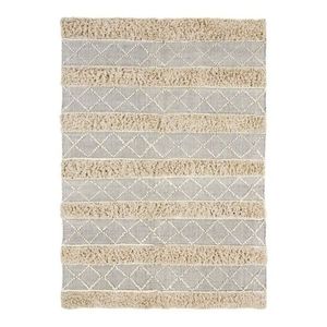 Scandinavian Striped Area Rug Rectangle Organic Cotton Flat Weave Low Pile Washable Living Room Decor at Wholesale Price - Product Image 1