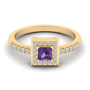 Anillo REYES Elegance con Gema de Amatista Natural y Moissanita Certificada por GRA, Joyería Fina Personalizada en Plata de Ley 925 - Product Image 6