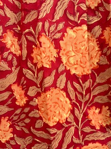 100% Cotton Square Collar Floral Hand Block Print A-Line Maxi <b>Dress</b> <b>Ruffle</b> Sleeves Boho Party Wear for Holiday Celebrations - Product Image 5