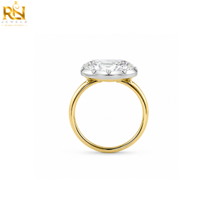 Bague solitaire vintage avec diamant de laboratoire taille coussin |   Bague de fiançailles classique en or massif 9K 14K 18K, bijoux fins, vente en gros - Product Image 1