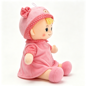 Muñeco de peluche personalizado de cerdito con lunares rosas, muñeco de peluche de bebé con pelo rubio, muñeco de cerdito bordado, muñeco de peluche para abrazar para bebés - Product Image 5