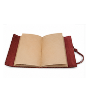 Carnet de notes vintage en cuir véritable, rouge rustique, cousu main, avec sangle de fermeture, pour écrire, cadeau de voyage