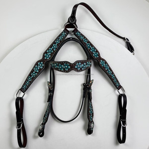 Juego de cuello de pecho de caballo de cuero mecanizado a mano, ajuste ajustable de diseñador, Hardware duradero, tachuela Premium para comodidad de conducción - Product Image 5