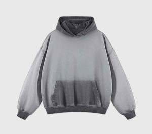 เสื้อฮู้ดดี้ผู้ชายทรงโอเวอร์ไซส์ ล้างสีแบบวินเทจ ผ้าฝ้ายฟลีซเนื้อนุ่ม สวมใส่สบาย สไตล์สตรีทแวร์ - Product Image 6