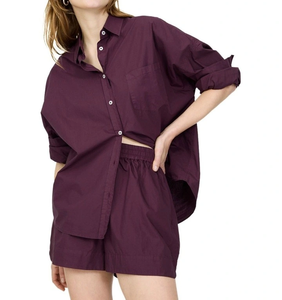 Shorts sexy beiges pour femmes avec logo personnalisé, 100% coton, taille mi-haute, ceinture élastique épaisse, boutons décoratifs, poches, inspiré du yoga - Product Image 4