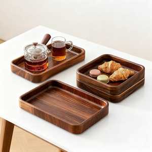 Plateau de service en bois pour charcuterie, plateau de présentation en bois naturel pour fromages, viandes, apéritifs et service de fête - Product Image 1