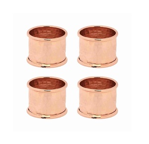 Copper Napkin Rings <b>Set</b> of <b>4</b> <b>Round</b> Classic <b>Table</b> Decor Wedding Accessories Durable Brass Finish <b>4</b>.5cm Width Napkin Ring - Product Image 1