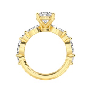 Anillo de Compromiso Moderno de Oro Rosa de 10K con Diamantes Cultivados en Laboratorio, Piedras Redondas, Marquise y Ovaladas, 2.80 CTW - Product Image 6