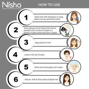 Henna natural en polvo Nisha para un color negro natural del cabello, tinte para un cabello suave, sedoso y brillante para hombres y mujeres, 10g (Paquete de 10) - Product Image 6