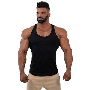 Hot Selling Unisex Custom <b>Gym</b> Singlet <b>Vest</b> Plain Cotton Workout Tank Tops <b>Men</b> High Bodybuilding <b>Gym</b> Fitness Stringer Training - Product Image 3