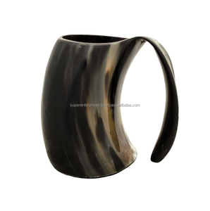 Tasse en corne noire pour boire de la bière, décor d'intérieur, matériau Unique, tasse à boire - Product Image 4