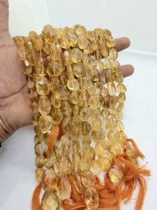 Cuentas de Citrino Facetado en Forma de Pepita, Proveedor y Fabricante de Gemas, Venta al por Mayor de Hermosas Cuentas Doradas para la Fabricación de Joyas - Product Image 3