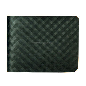 Vente en gros de portefeuille RFID minimaliste de luxe pour hommes motif géométrique mince fermeture ouverte à deux volets marque personnalisée courte longueur polyester - Product Image 2
