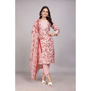 OFFRE SPÉCIALE ÉTÉ NOUVELLE COLLECTION SALWAR KAMEEZ EN TROIS PIÈCES AVEC TISSU IMPRIMÉ EN SLUB POURPRE, SÉCHAGE RAPIDE, CUTTAGE REGULIER POUR FEMMES - Product Image 1