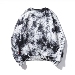 Wholesale Men <b>Tie</b> Dye Sweatshirt Grey Loose Fit Crewneck Pullover Harajuku Streetwear Unisex Couple Vintage Washed Sweatshirts - Product Image 5