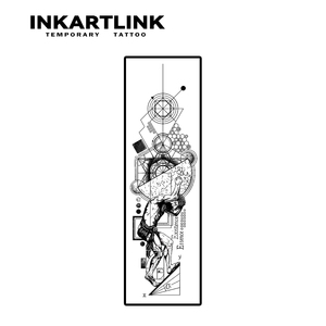 INKARTLINK Atlas de Mitología Griega, Pegatina de Tatuaje, Geometría Sagrada, <span class=keywords><strong>Arte</strong></span> Científico, Herbal, <span class=keywords><strong>Arte</strong></span> Corporal Semipermanente de 15 Días para Antebrazo - Product Image 4