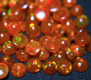 Opale de feu en gros, opale naturelle éthiopienne, pierre précieuse ronde orange taille brillant, pierre libre pour fabricants de bijoux - Product Image 5