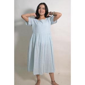 Robe longue en coton tissée à la main pour femme, imprimée, style bohème, décontractée, pour l'été, tenue de fête, tenue ethnique indienne faite à la main - Product Image 5