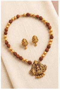 Ensemble de collier en acier inoxydable plaqué or avec pendentif religieux et boucles d'oreilles marron, cadeaux pour femmes - Product Image 2