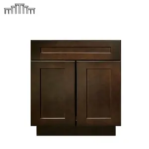 Ready Made Cabinetry Supplier Solid Cherry Birch Wood Doors Plywood Cabinet Panel Espresso Shaker Bathroom Sink Cabinets Vanity