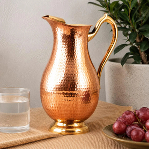 Carafe à eau en cuivre pur de haute qualité, designs classiques et élégants personnalisés, prix de gros, carafes et pichets à prix le plus bas - Product Image 5