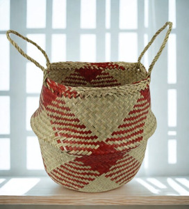 Pure Hand Knitting Seaweed <b>Basket</b> Nordic Flower Pot <b>Garden</b> Seaweed Woven Storage <b>Basket</b> for Potted Plants Ornament Storage - Product Image 1