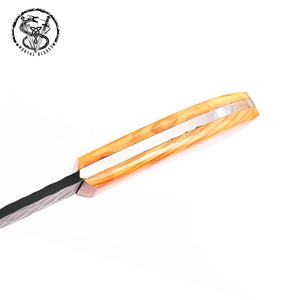 Couteau de chasse à lame fixe forgé à la main, livraison rapide, acier revêtu noir, couteau de camping avec étui en cuir - Product Image 4