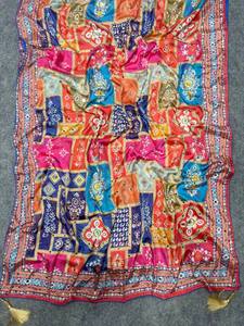 Indian Women's Silk Saree Digital Print Mirror Work Traditional Wedding Party Wear <b>Ankle</b>-Length Regular Fit Wrinkle-Free Chiffon - Product Image 4