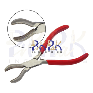 Pince à anneaux à mâchoires en cuir 150 mm, poignées en PVC, pour sertissage d'anneaux de sécurité, outil de serrage pour la pêche et la bijouterie, en acier inoxydable - Product Image 1