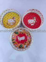 Bandejas de plata alemana pichwai para regalos festivos - Product Image 2