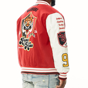 Veste bomber en laine épaisse et polyester, anti-vent, antibactérienne, écologique, conçue sur mesure, fabrication personnalisée, broderie - Product Image 4