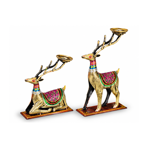 Handcrafted Metal Deer <b>Tealight</b> <b>Candle</b> <b>Holder</b> Set Antique Gold Reindeer <b>Candle</b> Stand for Home Decor Wedding Centerpiece Diwali - Product Image 6